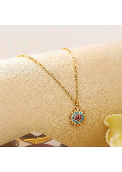 BINRONG0042 Güneş Zirkon Taşlı Kolye (Yurt Dışından) fiyatları