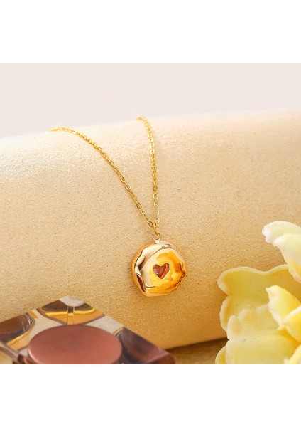 BINRONG0040 Altın Kalp Zirkon Kolye (Yurt Dışından) fiyatları