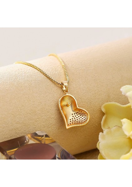 BINRONG0022 Altın Kalp Zirkon Kolye (Yurt Dışından) fiyatları