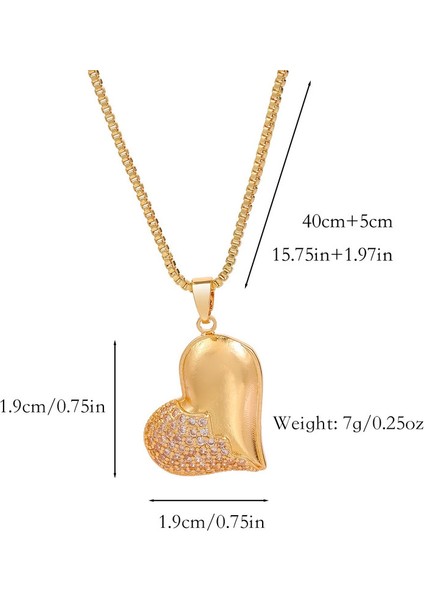 BINRONG0022 Altın Kalp Zirkon Kolye (Yurt Dışından) modelleri