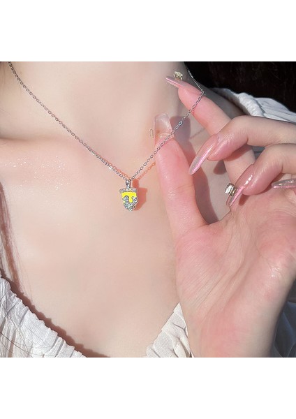 BINRONG0345 Gümüş Yaz Dondurması Şeklinde Zirkon Taşlı Kolye (Yurt Dışından) fiyatları