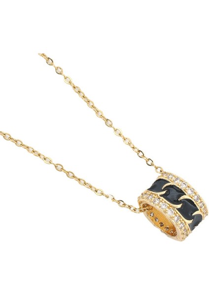 BINRONG0131 Altın Renkli Halter Zirkonyum Kolye (Yurt Dışından)