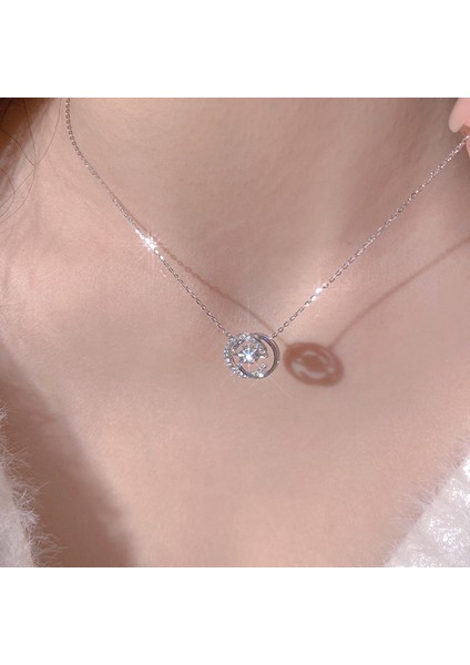 BINRONG0333 Gümüş Atan Kalp Zirkon Taşlı Kolye (Yurt Dışından) fiyatları
