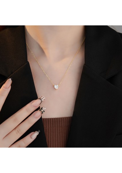 BINRONG0491 Altın Sade Kalp Zirkon Kolye (Yurt Dışından) fiyatları