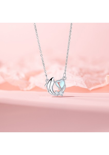 BINRONG0284 Gümüş Yunus Zirkon Taşlı Kolye (Yurt Dışından) fiyatları