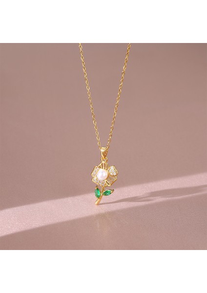 BINRONG0207 Altın Ayçiçeği Zirkonyum Kolye (Yurt Dışından) fiyatları