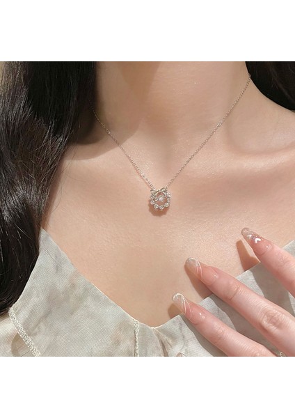 BINRONG0477 Gümüş Kurdele Zirkon Taşlı Kolye (Yurt Dışından) fiyatları