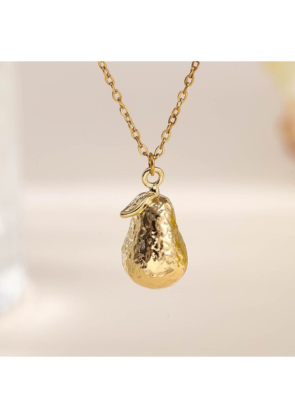 BINRONG007 Altın Avokado Zirkonyum Kolye (Yurt Dışından) fiyatları