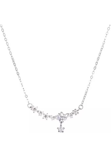 BINRONG0496 Gümüş Yıldız Zirkon Kolye (Yurt Dışından)