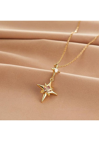 BINRONG0052 Altın Octomom Zirkon Taşlı Kolye (Yurt Dışından) fiyatları