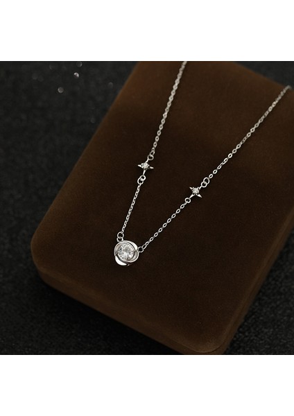 BINRONG0509 Gümüş Möbius Halkalı Zirkon Taşlı Kolye (Yurt Dışından) fiyatları