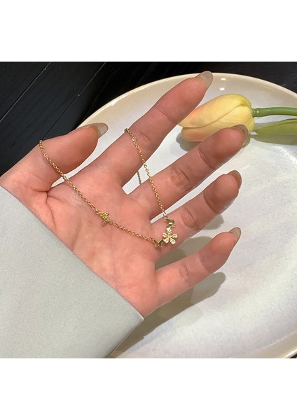 BINRONG0331 Altın Kelebek Zirkon Kolye (Yurt Dışından) fiyatları