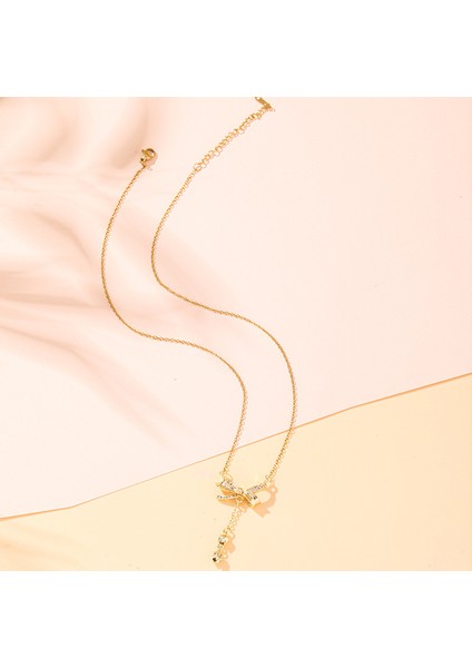 BINRONG0101 Altın Püsküllü Şerit Zirkon Kolye (Yurt Dışından) fiyatları