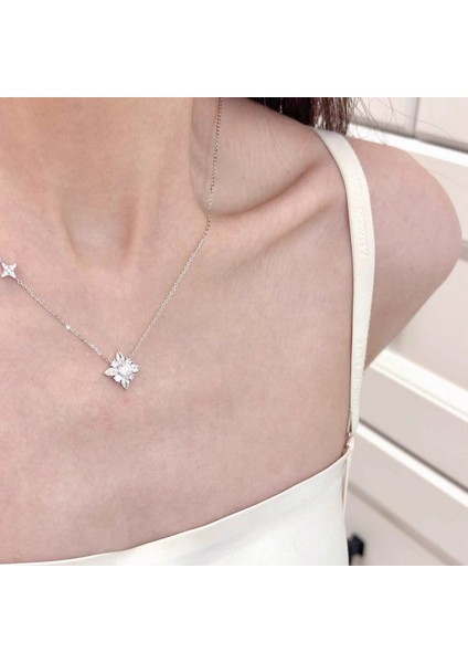 BINRONG0456 Gümüş Dörtgen Zirkon Taşlı Kolye (Yurt Dışından) fiyatları