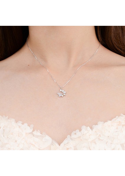 BINRONG0335 Gümüş Buğday Zirkon Kolye (Yurt Dışından) fiyatları