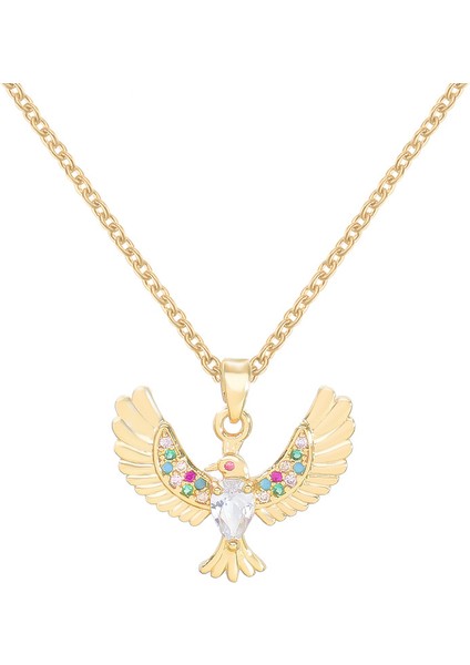 BINRONG0169 Altın Kuş Renkli Zirkon Kolye (Yurt Dışından)