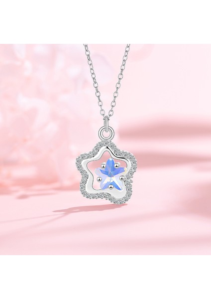 BINRONG0384 Gümüş Pentagram Zirkon Taşlı Kolye (Yurt Dışından) fiyatları