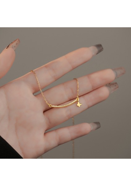 BINRONG0481 Altın Smile Zirkon Kolye (Yurt Dışından) fiyatları