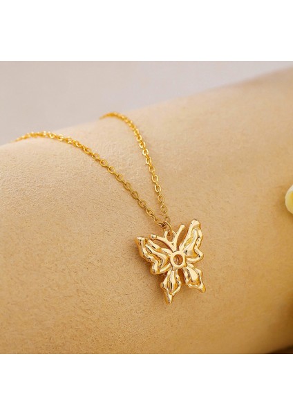 BINRONG0043 Kelebek Zirkon Taşlı Kolye (Yurt Dışından) modelleri