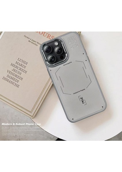 iPhone 16 Pro Max Premium Technology Gri Magsafe Koruyucu Kılıf