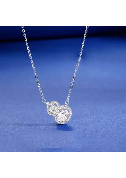 BINRONG0508 Gümüş Su Kabağı Zirkon Taşlı Kolye (Yurt Dışından) fiyatları