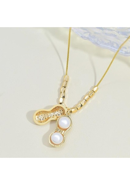 BINRONG0066 Altın Fıstık Zirkonyum Kolye (Yurt Dışından) fiyatları