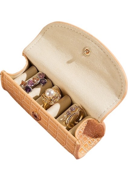 Timsah Desenli Yüzük Kutusu Kolye Küpe Mücevher Kutusu Taşınabilir Teklif Yüzük Kutusu (Yurt Dışından)