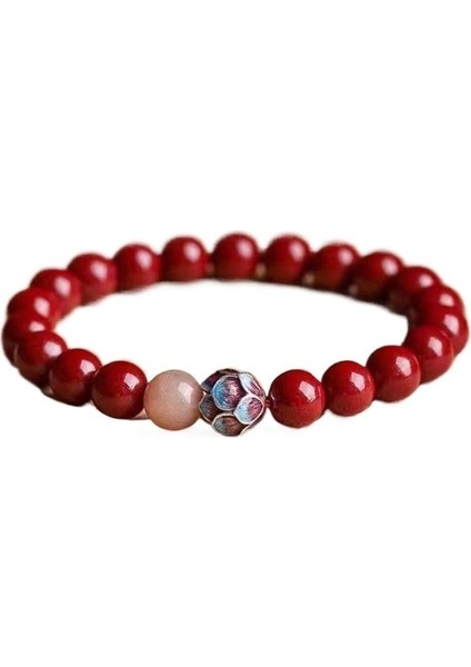 Putuo Dağı Saf Kalp Lotus Cinnabar Iyi Şans Bileziği Kadın Mor Altın Kum Bilezik Takı Hediye (Yurt Dışından)