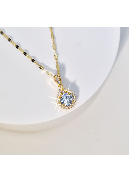 BINRONG0238 Altın Gözyaşı Damlası Zirkonya Kolye (Yurt Dışından) fiyatları