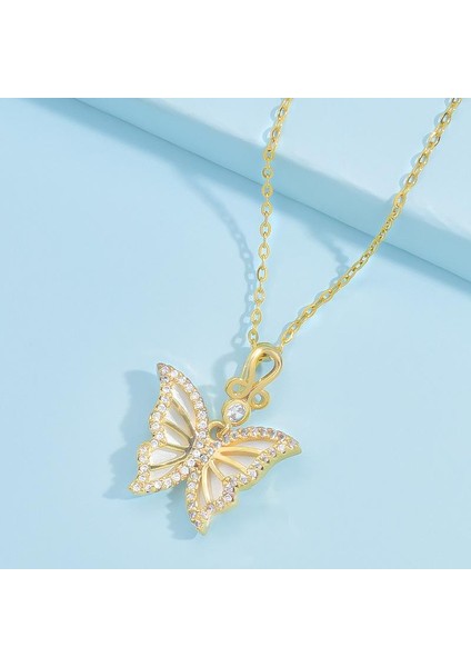 BINRONG0180 Altın Kelebek Zirkonyum Kolye (Yurt Dışından) fiyatları