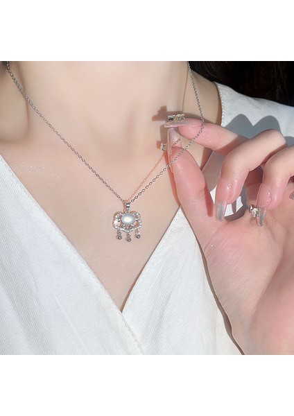 BINRONG0273 Gümüş Barış Kilidi Zirkon Taşlı Kolye (Yurt Dışından) fiyatları