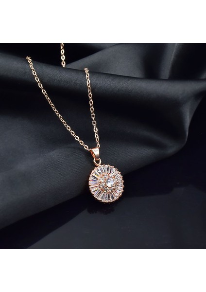 BINRONG0229 Altın Ayçiçeği Zirkonyum Kolye (Yurt Dışından) fiyatları