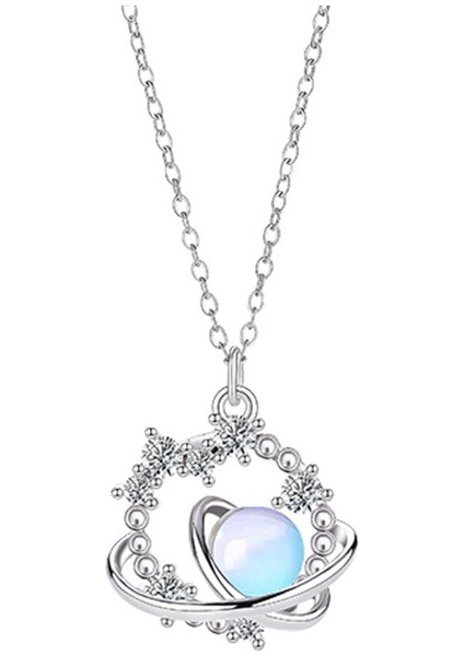 BINRONG0271 Gümüş Planet Zirkon Kolye (Yurt Dışından)