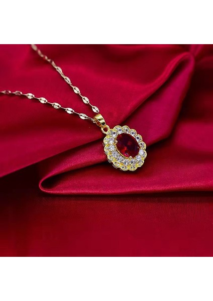 BINRONG0255 Altın Gözyaşı Damlası Zirkon Kolye (Yurt Dışından) fiyatları