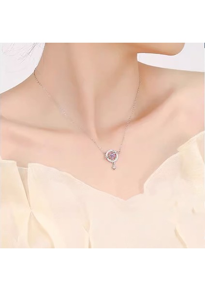 BINRONG0341 Gümüş Planet Zirkon Kolye (Yurt Dışından) fiyatları