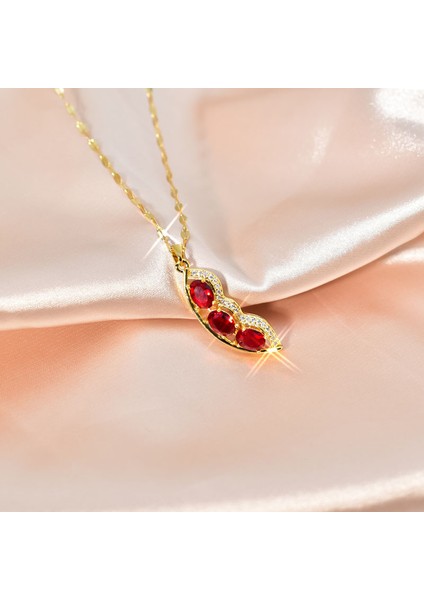 BINRONG0237 Altın Bezelye Zirkon Kolye (Yurt Dışından) fiyatları