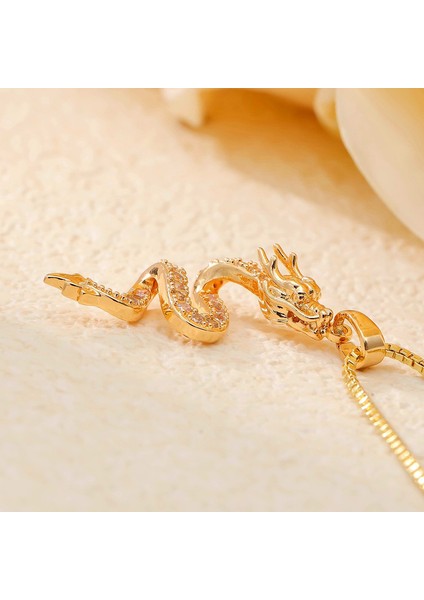 BINRONG0025 Altın Çin Ejderhası Kolye Ucu (Yurt Dışından) modelleri