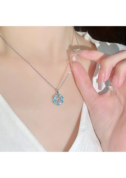 BINRONG0300 Gümüş Kar Tanesi Zirkon Taşlı Kolye (Yurt Dışından) fiyatları