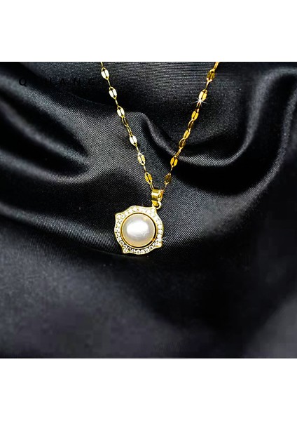 BINRONG0257 Altın Inci Zirkonyum Kolye (Yurt Dışından) fiyatları