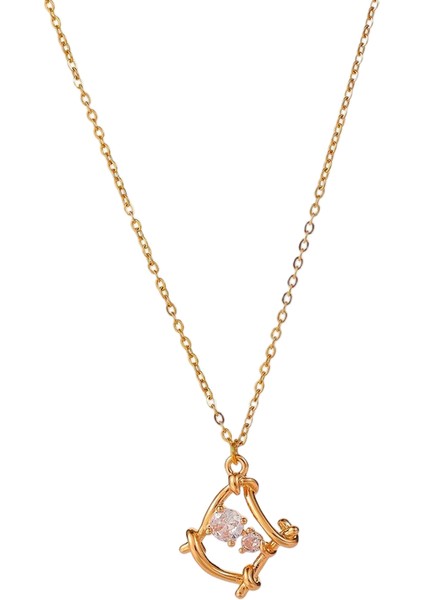 BINRONG0041 Altın Sade Çizgi Zirkon Kolye (Yurt Dışından)