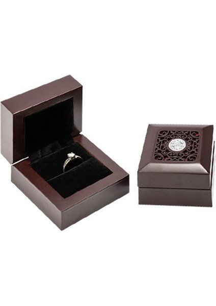 Içi Boş Desenli Yüzük Kutusu Çift Teklif Yüzüğü Kutusu (Yurt Dışından)