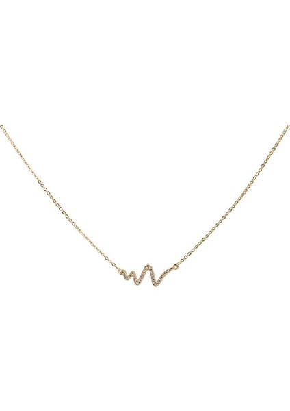 BINRONG0412 Altın Su Dalgası Stilize Zirkonya Kolye (Yurt Dışından)