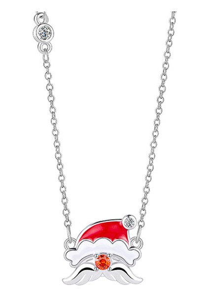 BINRONG0374 Gümüş Santa Zirconia Kolye (Yurt Dışından)
