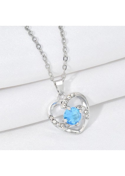 BINRONG0218 Gümüş Kalp Zirkonyum Kolye (Yurt Dışından) fiyatları