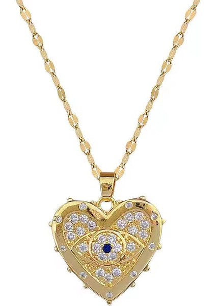 BINRONG0046 Aşkın Gözü Zirkonyum Kolye (Yurt Dışından)