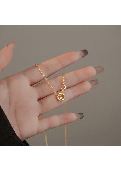 BINRONG0545 Altın Güneş ve Ay Zirkon Kolye (Yurt Dışından) fiyatları