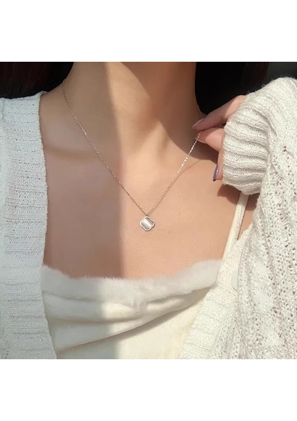 BINRONG0577 Gümüş Dört Yapraklı Yonca Zirkon Kolye (Yurt Dışından) fiyatları