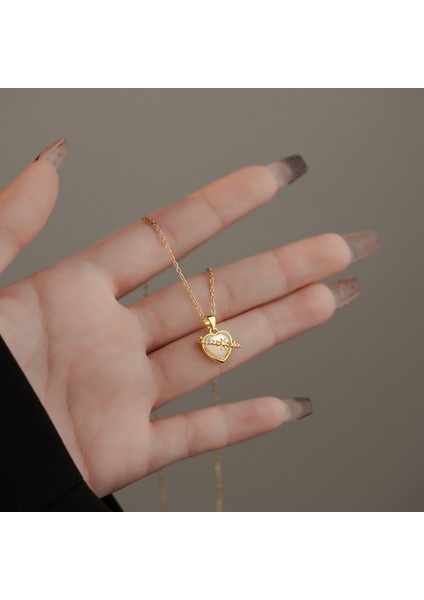 BINRONG0538 Altın Kalp Zirkonya Kolye (Yurt Dışından) fiyatları