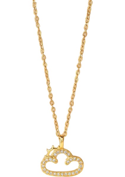 BINRONG0533 Altın Gün Doğumu Bulut Şeklinde Zirkon Kolye (Yurt Dışından)