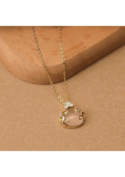 BINRONG0597 Altın Barış Kilidi Zirkonya Kolye (Yurt Dışından) fiyatları
